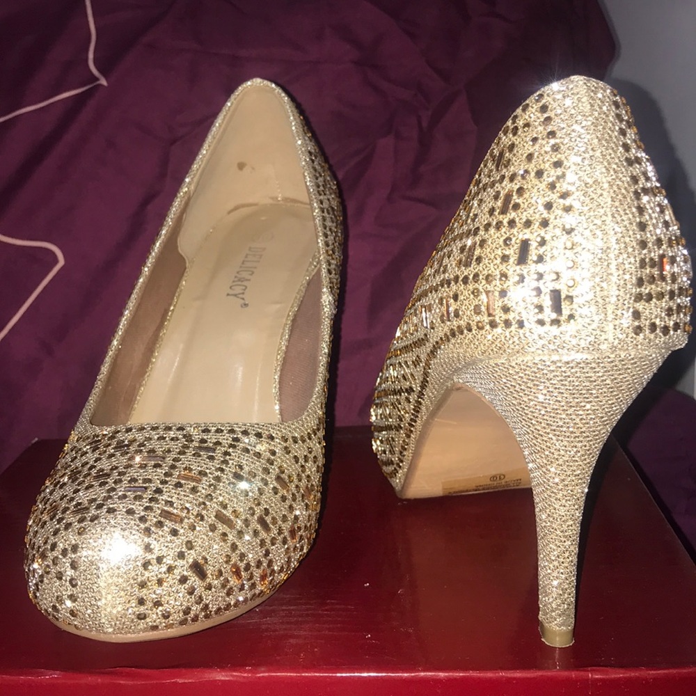 Champagne color high heels